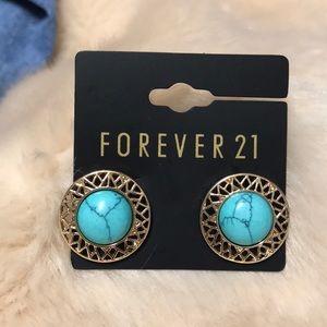 Turquoise and gold earrings